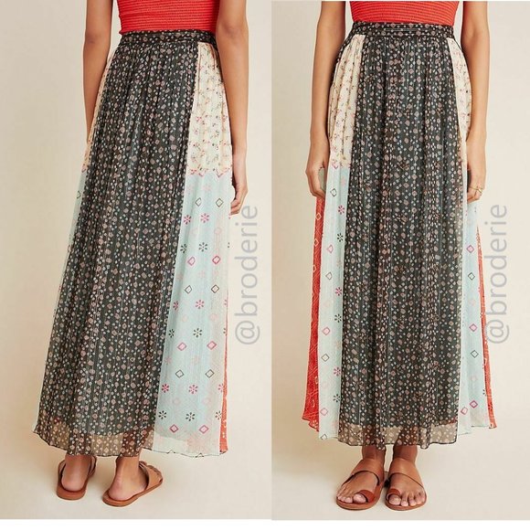 Anthropologie Margot Pleated Maxi skirt 16w new with tag nwt - Picture 2 of 7